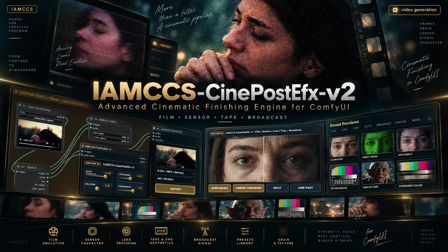 IAMCCS CinePostEFX v2 cinematic finishing engine